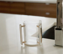 Load image into Gallery viewer, Lucite Clear Wash Cup With Gold Handles