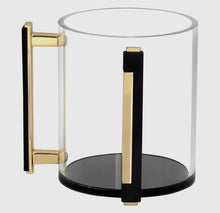 Load image into Gallery viewer, Lucite Clear Wash Cup With Gold Handles