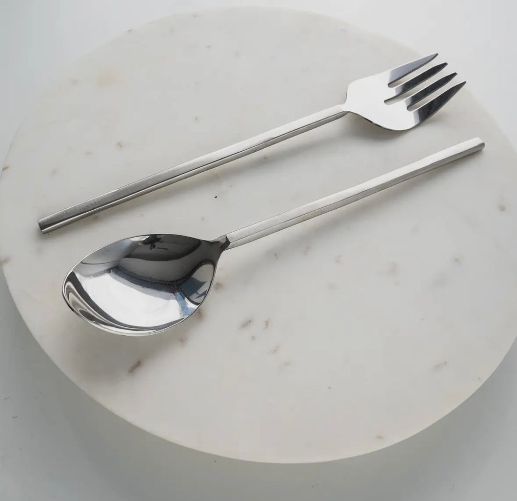 Modern Flow Handle Servers, Set of 2