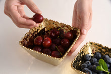 Load image into Gallery viewer, Pampa Bay Cer-2733-G Small Square Snack Bowl in Golden Millennium, 5-Inch Square
