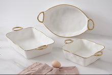 Load image into Gallery viewer, Golden Handles Square Baking Dish
