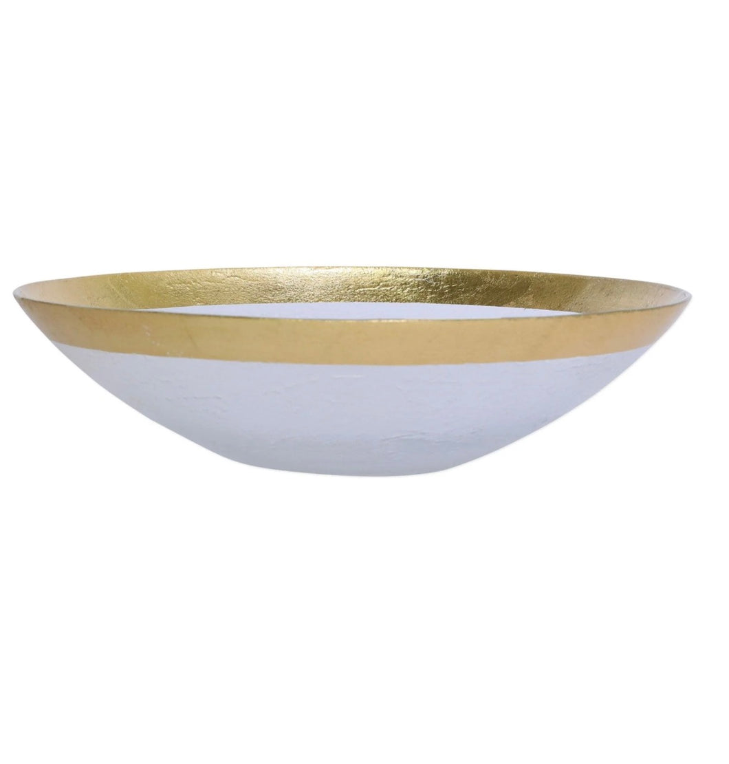 Vietri Rufolo Glass Gold Organic Large Bowl