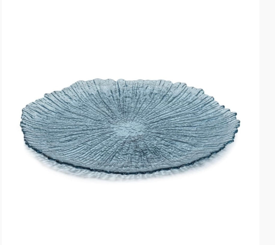 icy sapphire glass platter