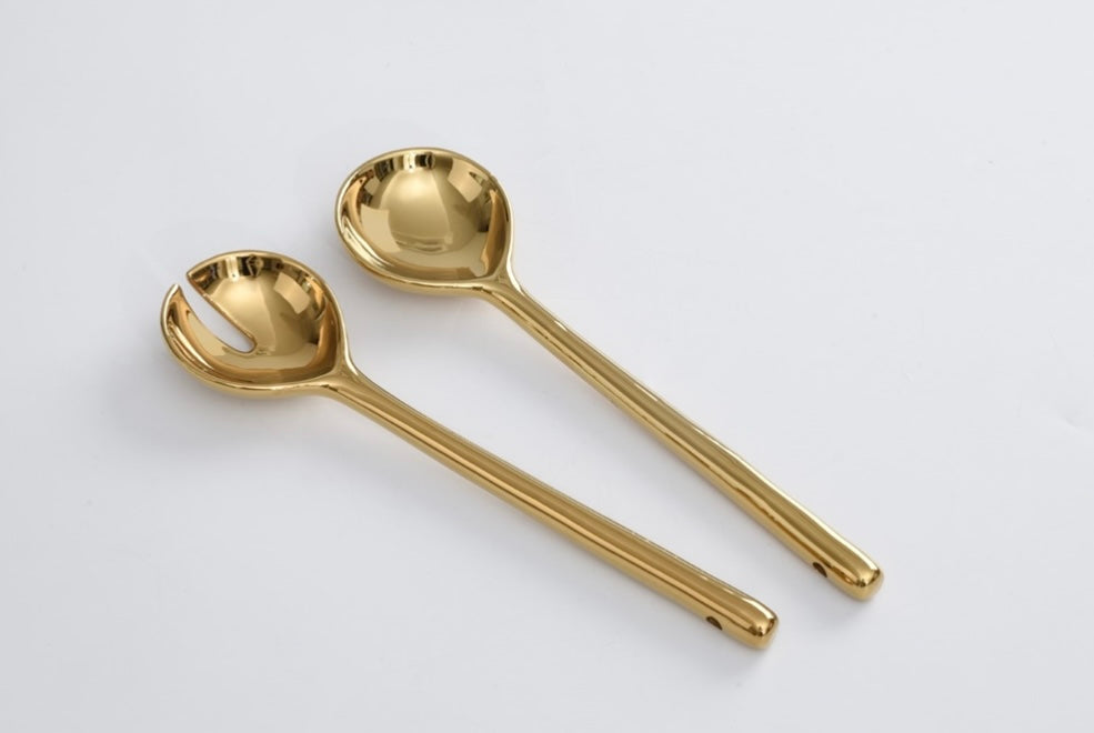 Gold Salad Server Set