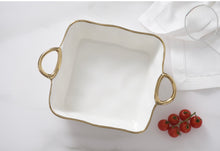 Load image into Gallery viewer, Golden Handles Square Baking Dish
