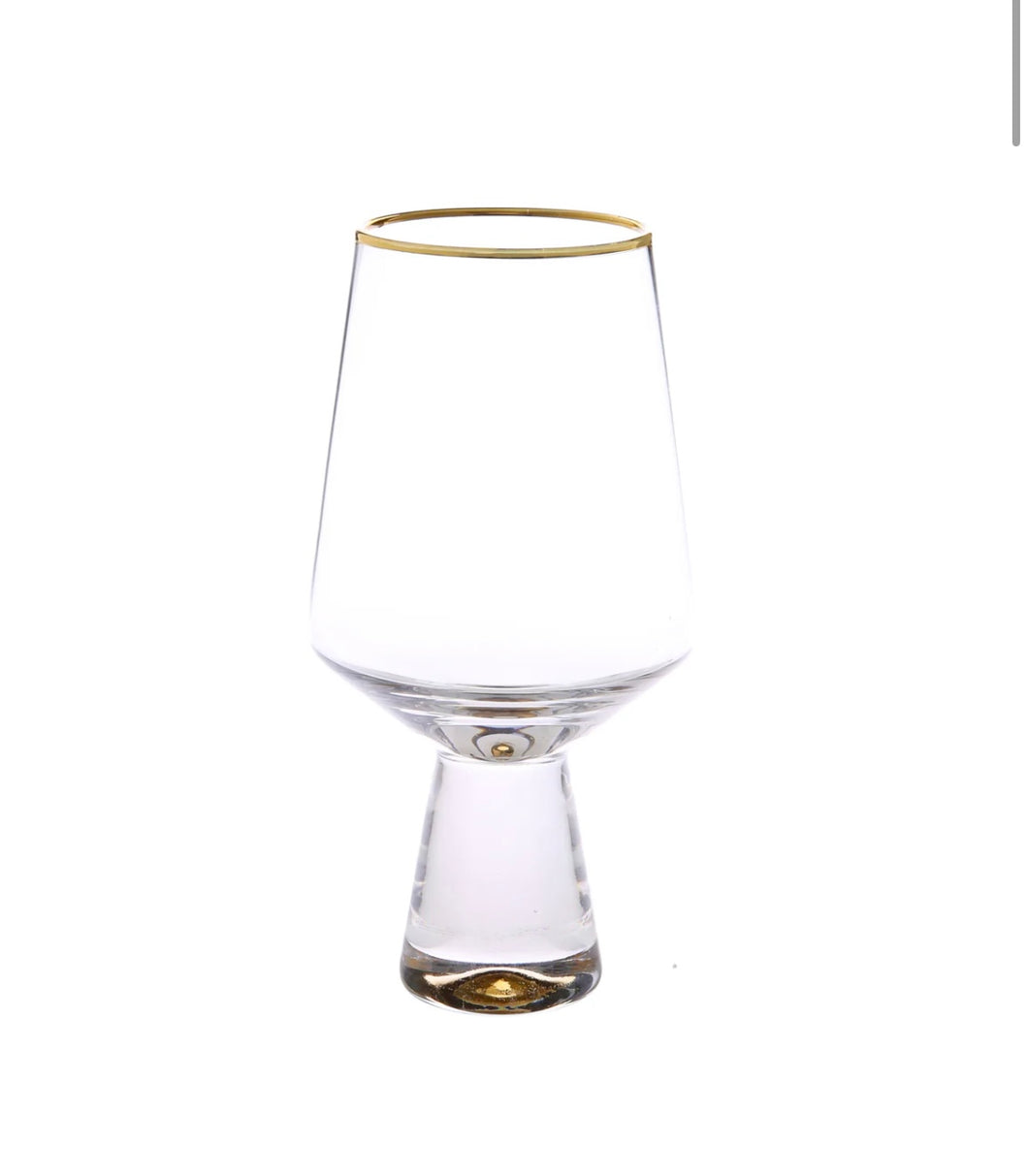 Water Glasses With Gold Base and Rim S\6
