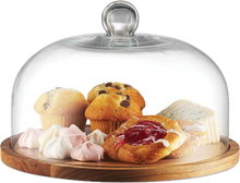 Load image into Gallery viewer, Acacia Cake Tray with Acrylic Dome
