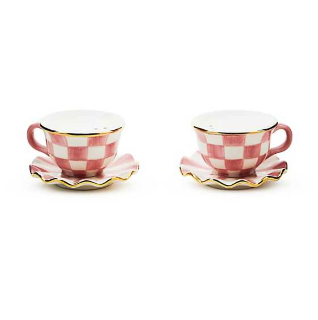 Rosy Check Teacup Salt And Pepper Set