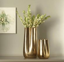 Load image into Gallery viewer, Sculpted Gold Vase
